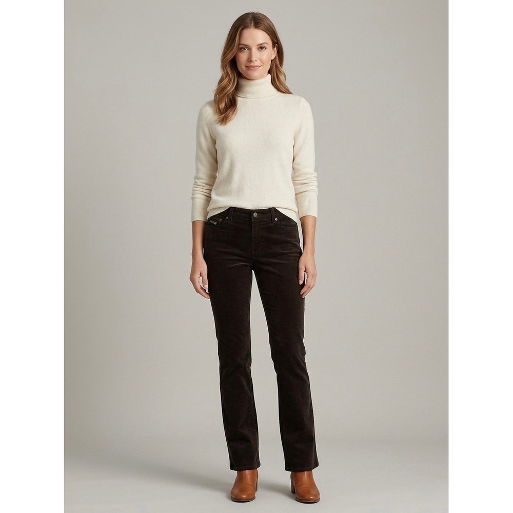 Lauren Ralph Lauren Brown Corduroy Straight Leg LRL Jeans Co Women Pants Size 14